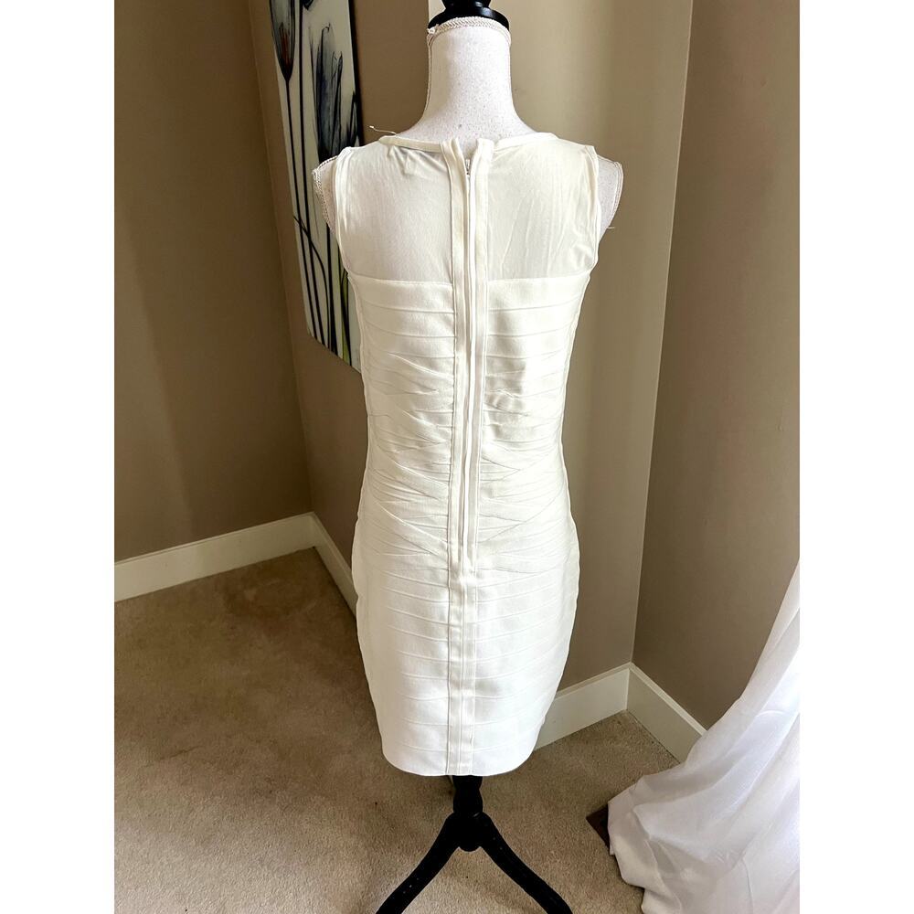 Dress the Population white bodycon stretchy cocktail party dress size L - Picture 4 of 6
